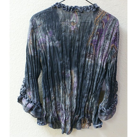 Beautiful, embellished, ruffle front blouse! - Picture 3 of 5